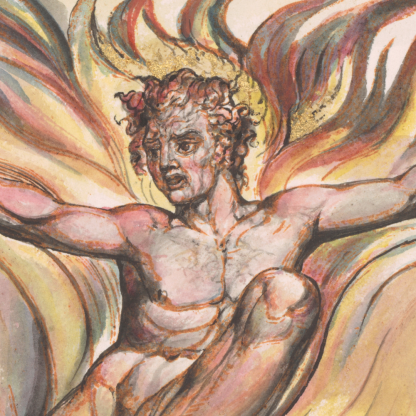Image: Detail of William Blake, America: A Prophecy, Plate 12, ‘Thus Wept the Angel Voice...,’ c. 1793-1821 © The Fitzwilliam Museum, University of Cambridge.